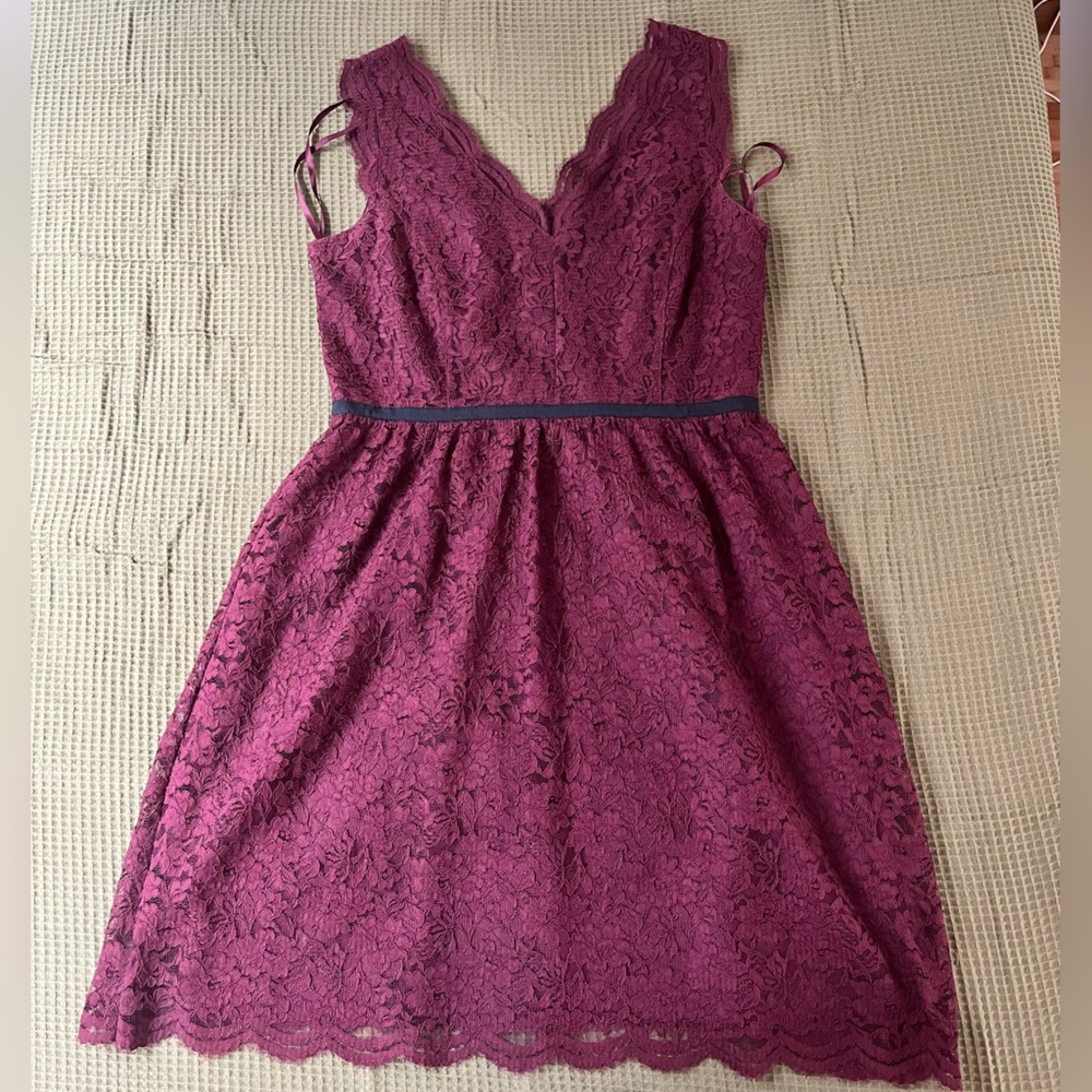 Loft women’s dress - burgundy - knee length- size 4